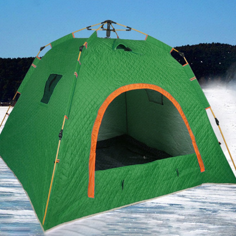 Fishing Equipment You Need - เต็นท์ตกปลาน้ำแข็งกลางแจ้งแบบสามชั้น เปิดใช้งานอัตโนมัติอย่างรวดเร็ว - อุปกรณ์ตั้งแคมป์สำหรับฤดูหนาว ป้องกันความหนาวเย็น