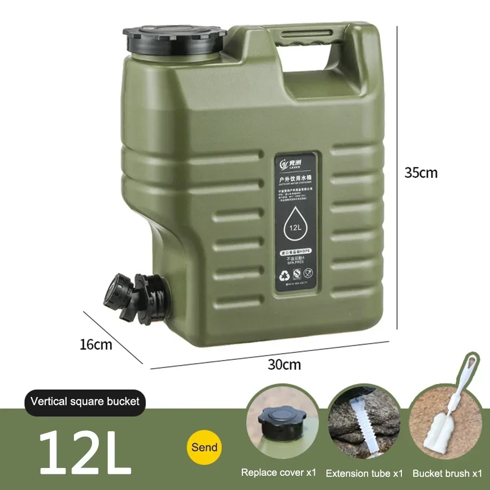 Fishing Equipment Bag - 11-12L ถังน้ําขนาดใหญ่ความจุแบบพกพา Camp Water Bag พร้อมก๊อกน้ําที่ถอดออกได้ไม่มีการรั่วไหลสําหรับตั้งแคมป์ตกปลาปิคนิคเดินป่า