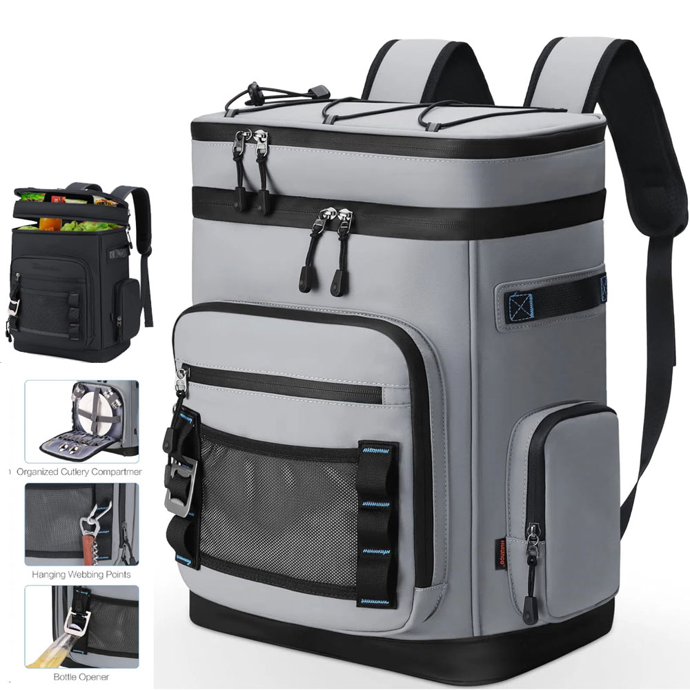 Fishing Equipment Bag - กระเป๋าเป้สะพายหลังเก็บความเย็นแบบกันน้ำขนาด 30 ลิตร สำหรับผู้ชายและผู้หญิง ป้องกันการรั่วซึม เหมาะสำหรับการตั้งแคมป์