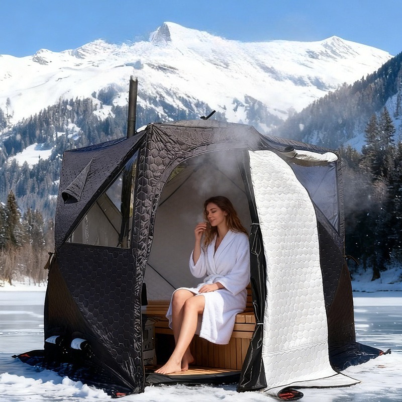 Fishing Equipment You Need - เต็นท์ซาวน่าฤดูหนาว เต็นท์ตกปลาแบบหนาพิเศษ ป้องกันความหนาวเย็น กันลม พกพาสะดวก แข็งแรง