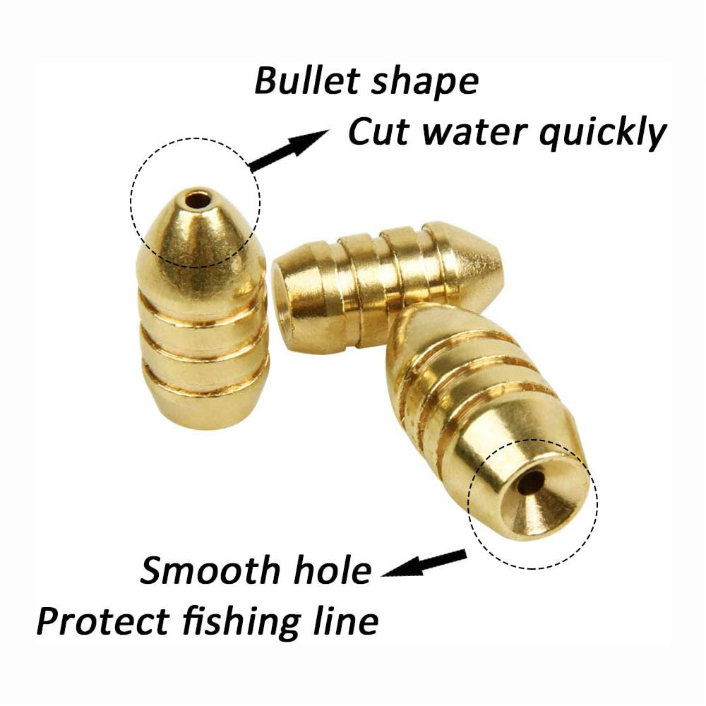 10 ชิ้นทองเหลืองตกปลาน้ําหนักท - Bass Fishing Lure บทวิจารณ์และราคา