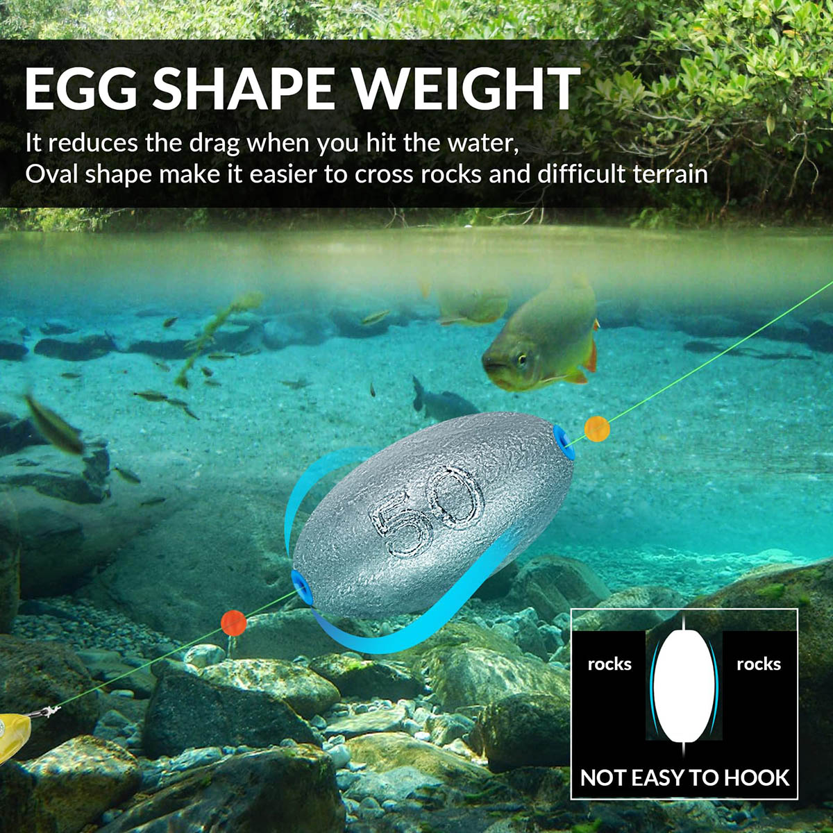 ชุดตุ้มตะกั่วตกปลา รูปไข่ สำหร - Bass Fishing Lure บทวิจารณ์และราคา