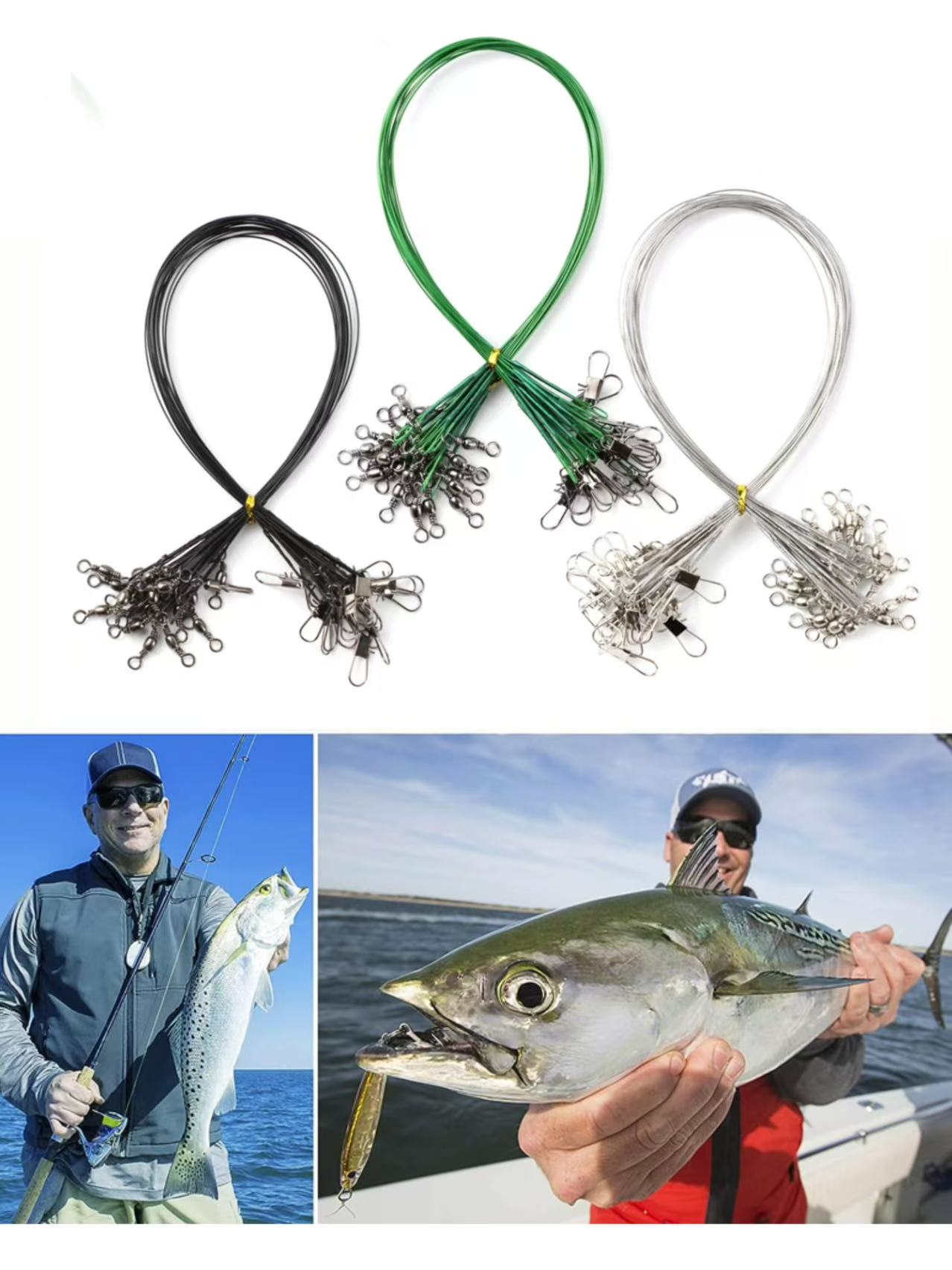 สายลวดสแตนเลสกันกัดพร้อมตัวเชื - Bass Fishing Lure บทวิจารณ์และราคา