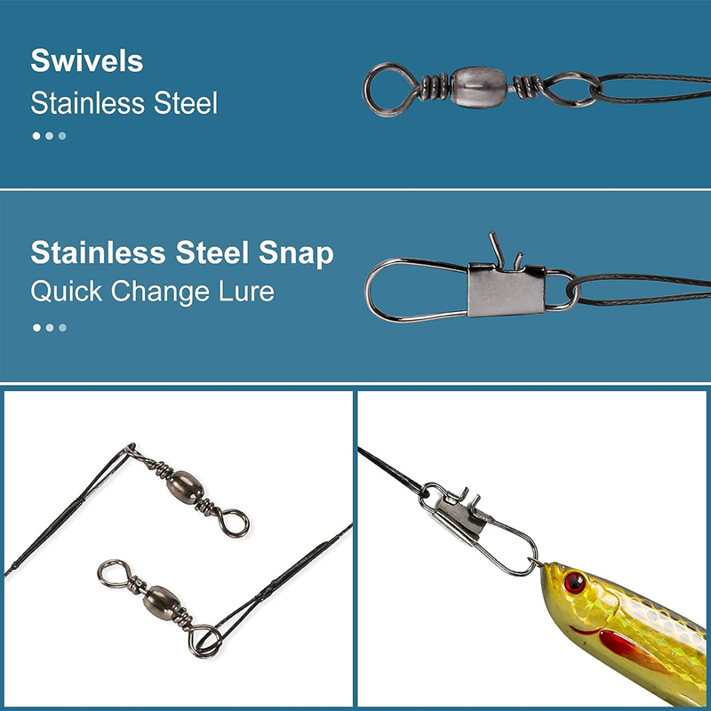 สายลวดสแตนเลสกันกัดพร้อมตัวเชื - Bass Fishing Lure บทวิจารณ์และราคา