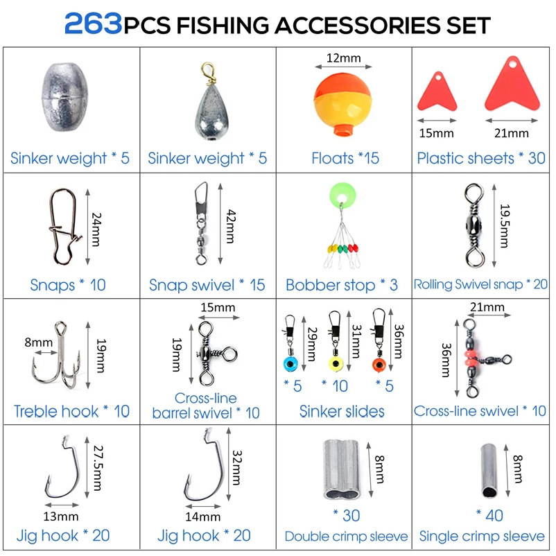 263pcs อุปกรณ์ตกปลากลางแจ้งชุด - Fishing Equipment Set บทวิจารณ์และราคา