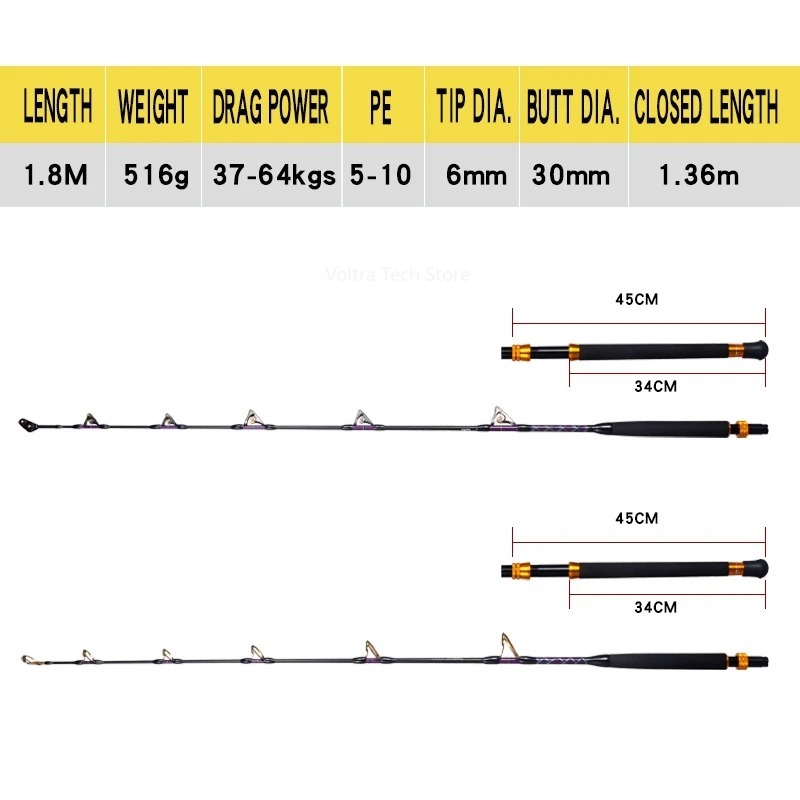 คันเบ็ดตกปลา Lurekiller Strong - Carbon Fishing Rod บทวิจารณ์และราคา