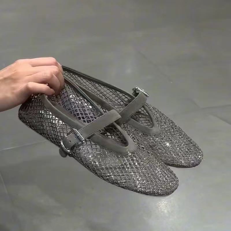 รองเท้าแตะแบบสวมประดับเพชรทรงก - Fishing Net บทวิจารณ์และราคา
